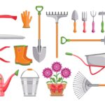 Set of garden tools.